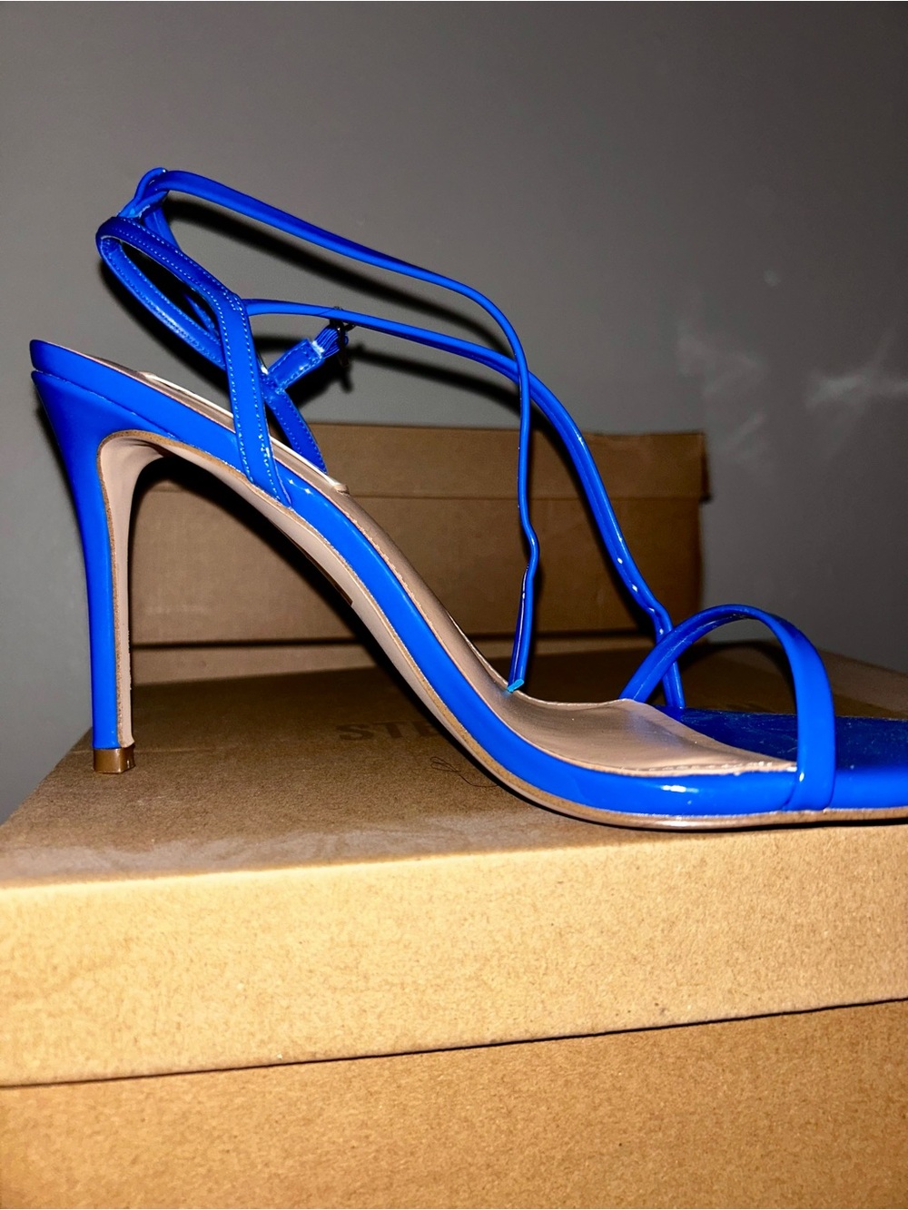 Steve Madden Electric Blue Strappy Stiletto Sandal